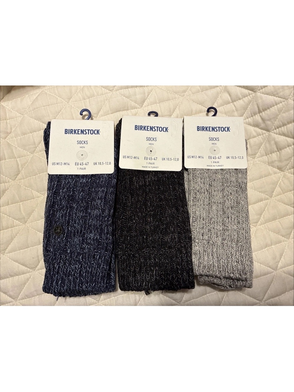 Birkenstock mens cotton twist socks lot of 3 size large